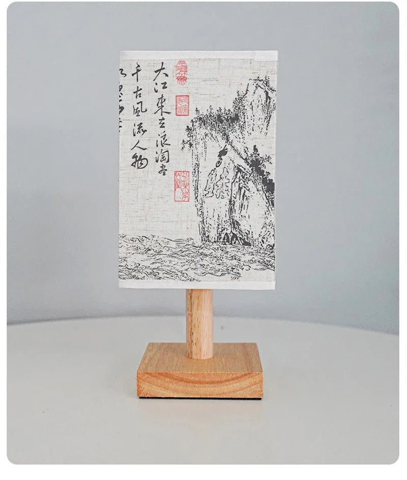 Lampe de Bureau Style Japonais – 3 Modèles, Lumière Chaude, Bois et Tissu