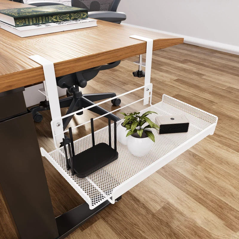 Support Câbles Sous Bureau Sans Perçage – Métal, Format S / L, Noir ou Blanc