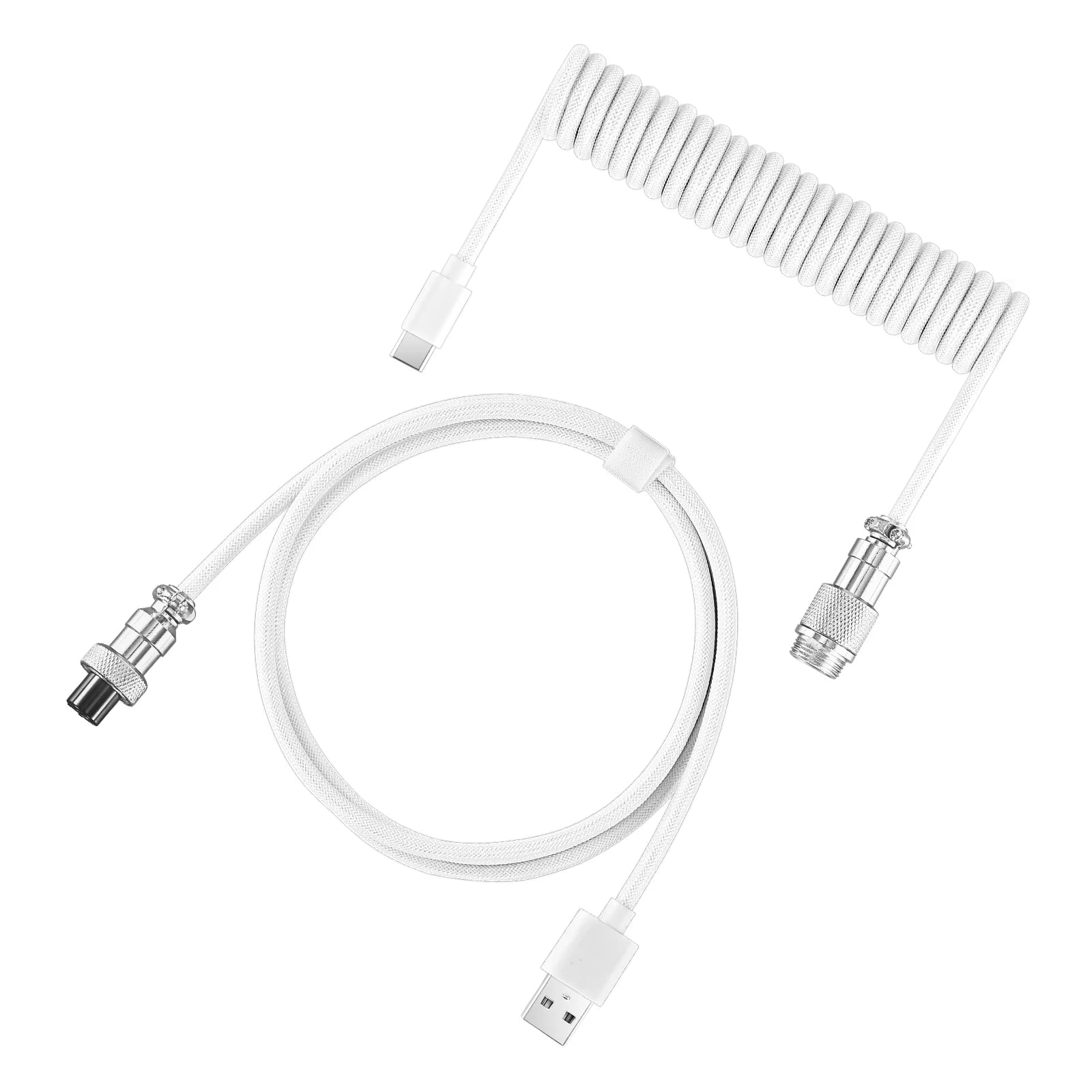Câble Torsadé USB-C pour Clavier Mécanique – Connecteur Aéronautique, 5 Coloris