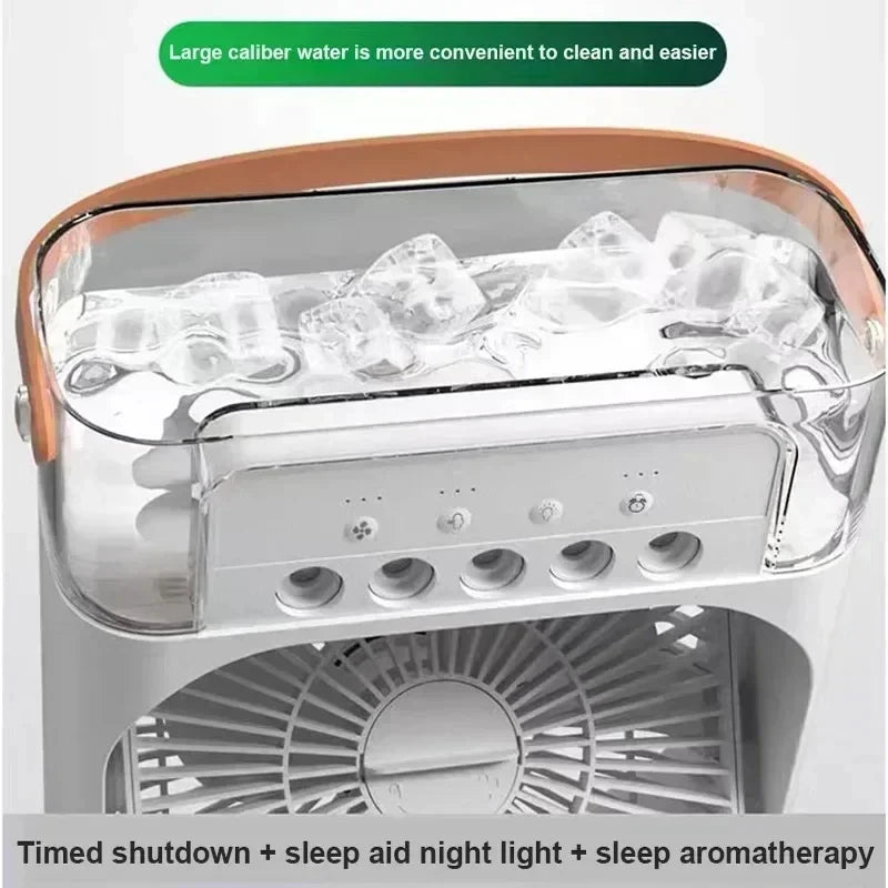Ventilateur 3-en-1 Rafraîchisseur d'Air Portable avec Veilleuse LED