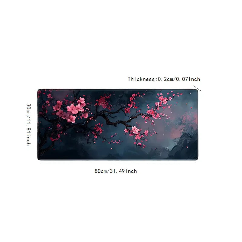 Tapis de Souris Fleurs de Cerisiers – Format S / L / XL, Style Japonais