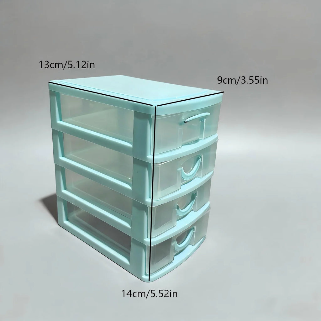 Boîte de Rangement à Tiroirs Transparente – Simple ou Double, Blanc / Noir