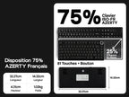 Clavier Mécanique 75% AULA F75 AZERTY – Sans Fil Bluetooth / 2.4G / USB-C