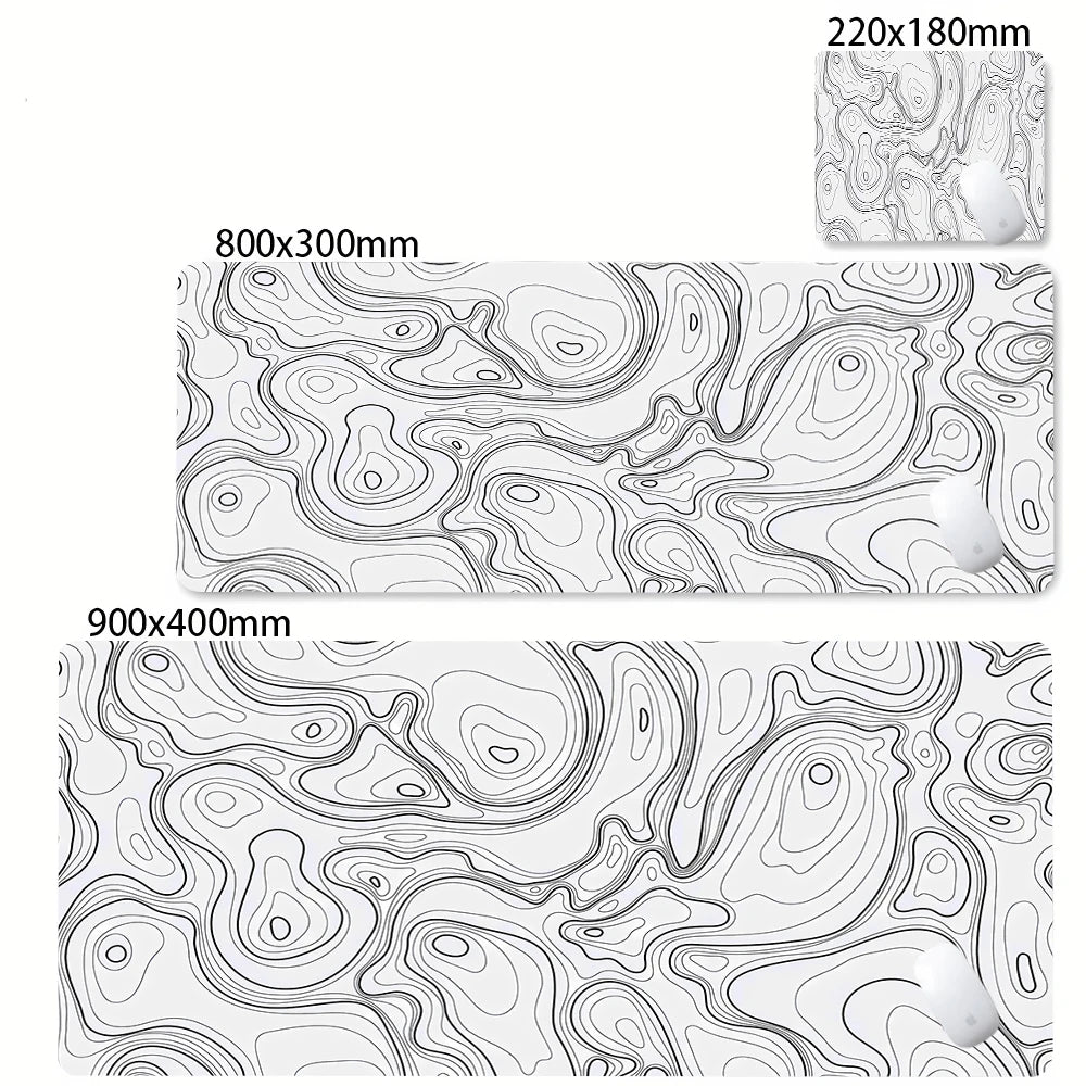 Tapis de Souris XL / XXL – Design Abstrait, Bords Surpiqués, 2mm ou 3mm