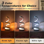 Lampe de Bureau Design Spirale – Lumière Chaude, Alimentation USB, Déco Moderne