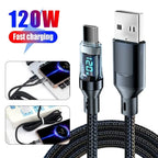 Câble Charge Rapide 120W avec Affichage Numérique – USB-C / USB-A, 1m ou 2m