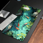 Tapis de Souris Carpe Koï – Format 400x800 / 400x900, Style Japonais, 2mm ou 3mm
