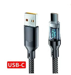 Câble Charge Rapide 120W avec Affichage Numérique – USB-C / USB-A, 1m ou 2m