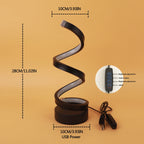 Lampe de Bureau Design Spirale – Lumière Chaude, Alimentation USB, Déco Moderne