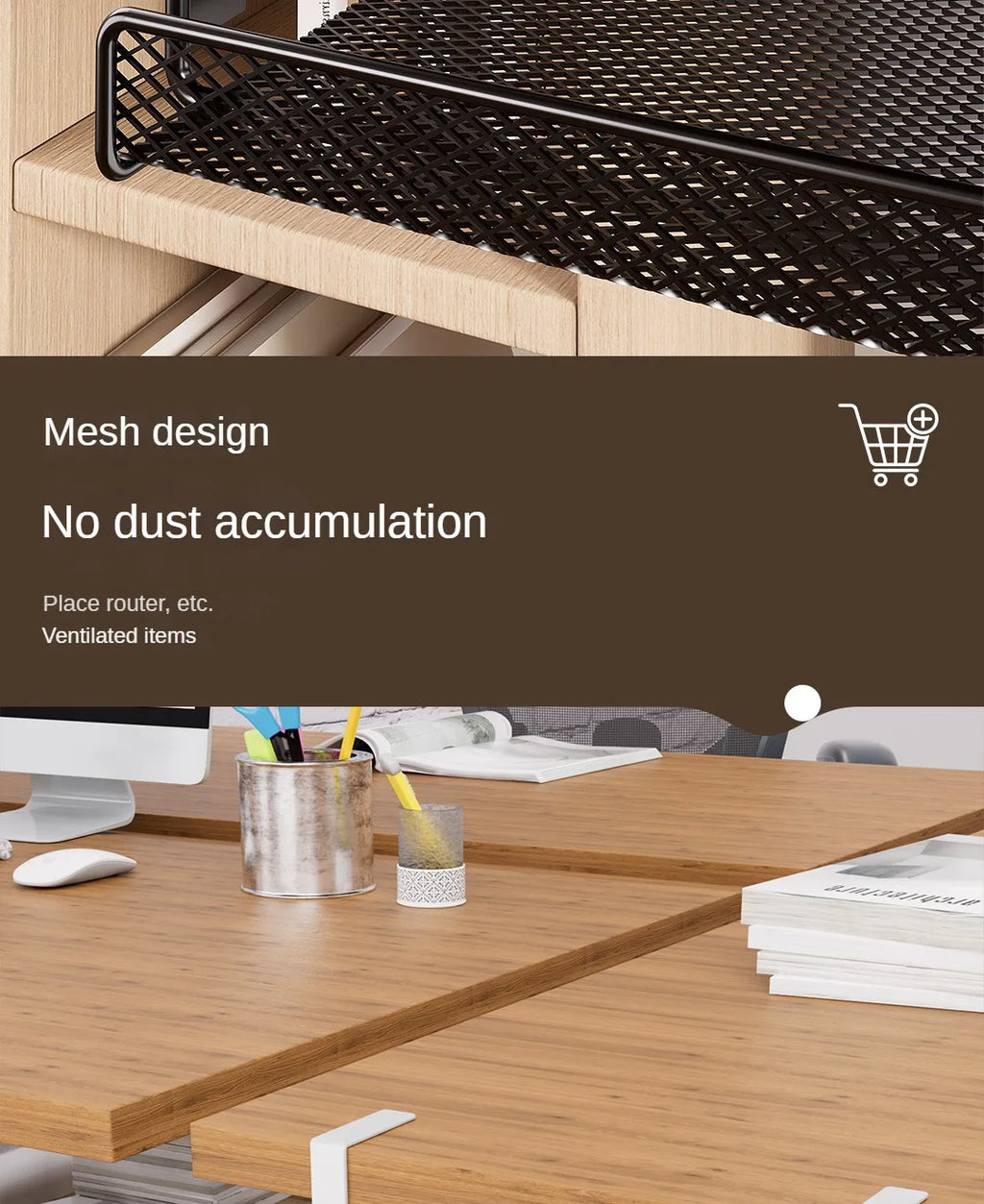 Support Câbles Sous Bureau Sans Perçage – Métal, Format S / L, Noir ou Blanc