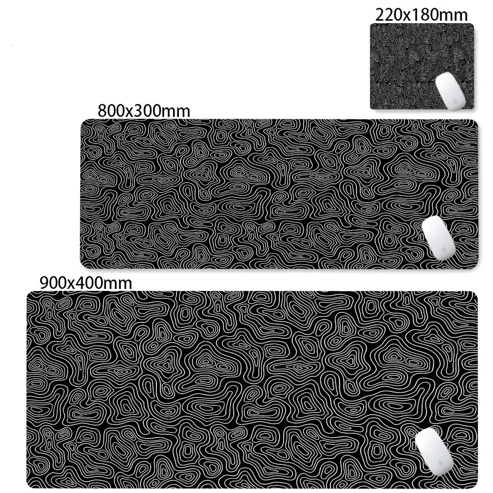 Tapis de Souris XL / XXL – Design Abstrait, Bords Surpiqués, 2mm ou 3mm