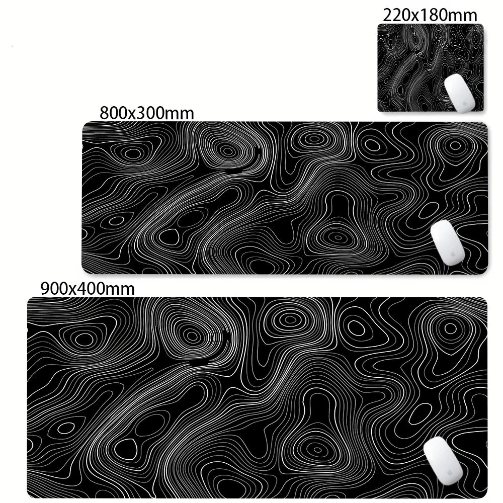 Tapis de Souris XL / XXL – Design Abstrait, Bords Surpiqués, 2mm ou 3mm