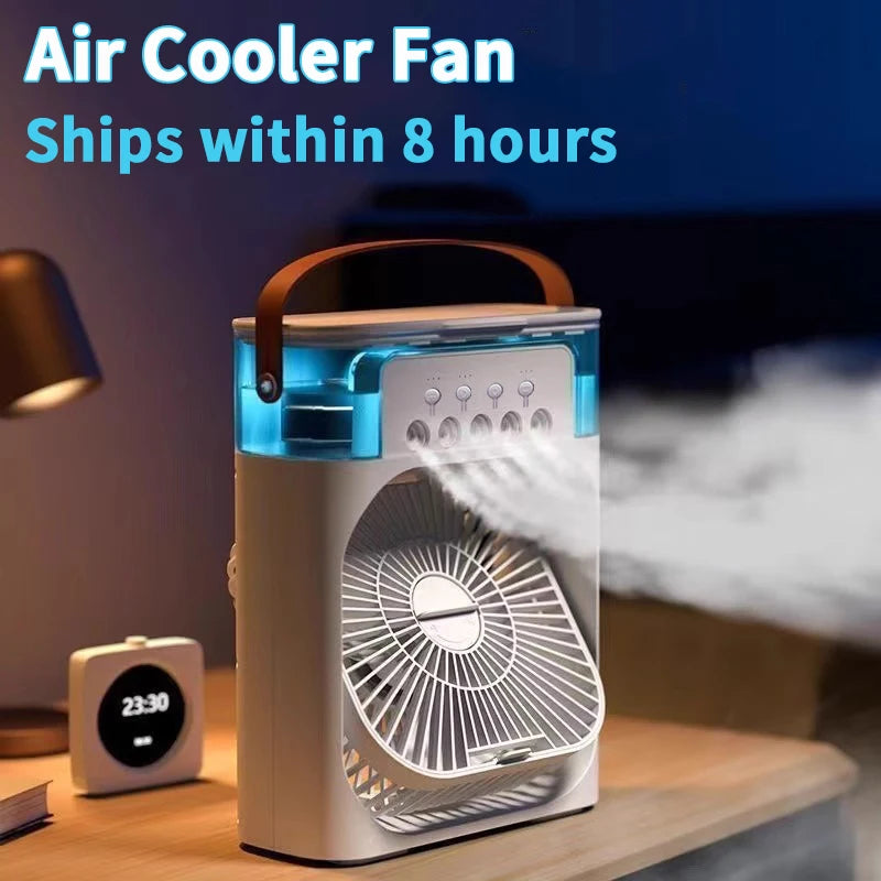 Ventilateur 3-en-1 Rafraîchisseur d'Air Portable avec Veilleuse LED