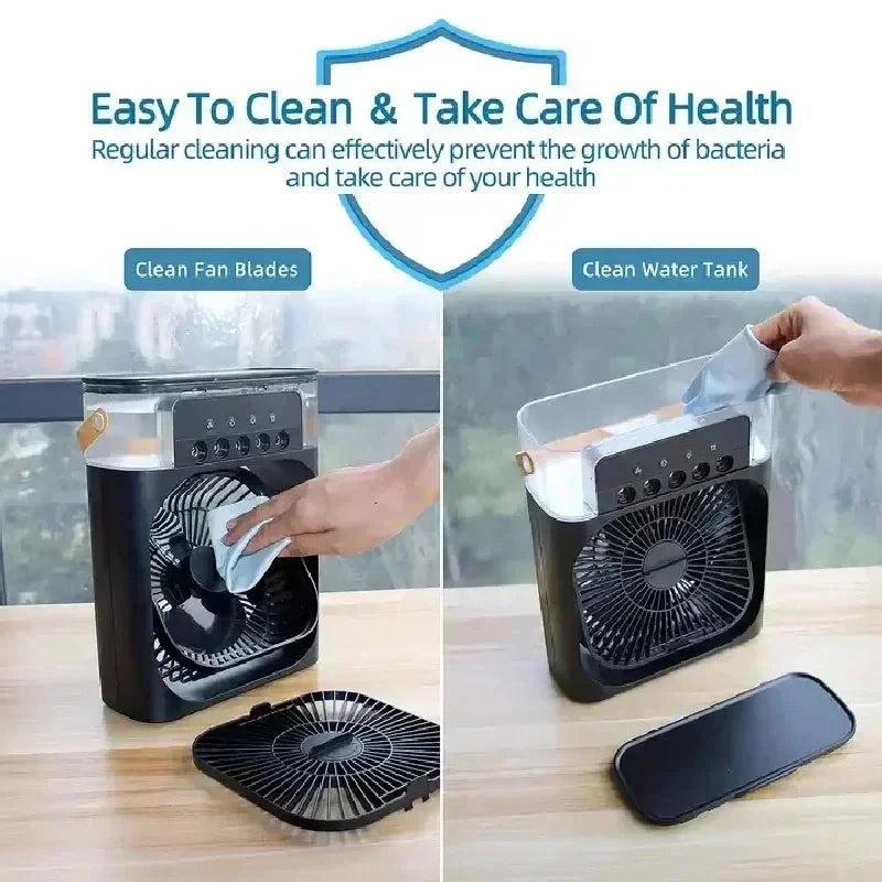 Ventilateur 3-en-1 Rafraîchisseur d'Air Portable avec Veilleuse LED