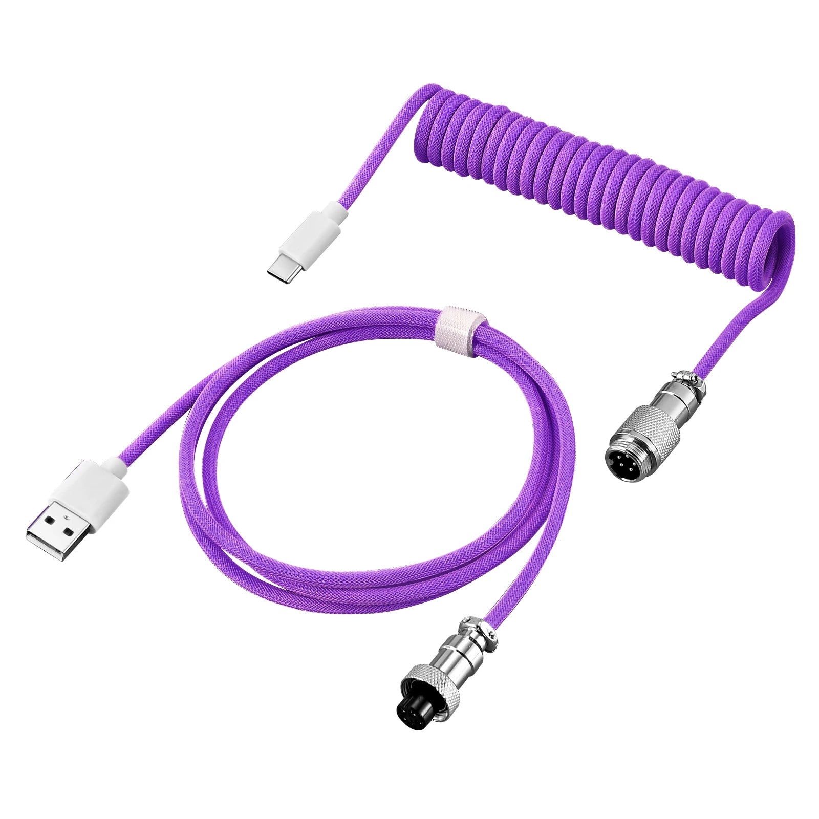 Câble Torsadé USB-C pour Clavier Mécanique – Connecteur Aéronautique, 5 Coloris