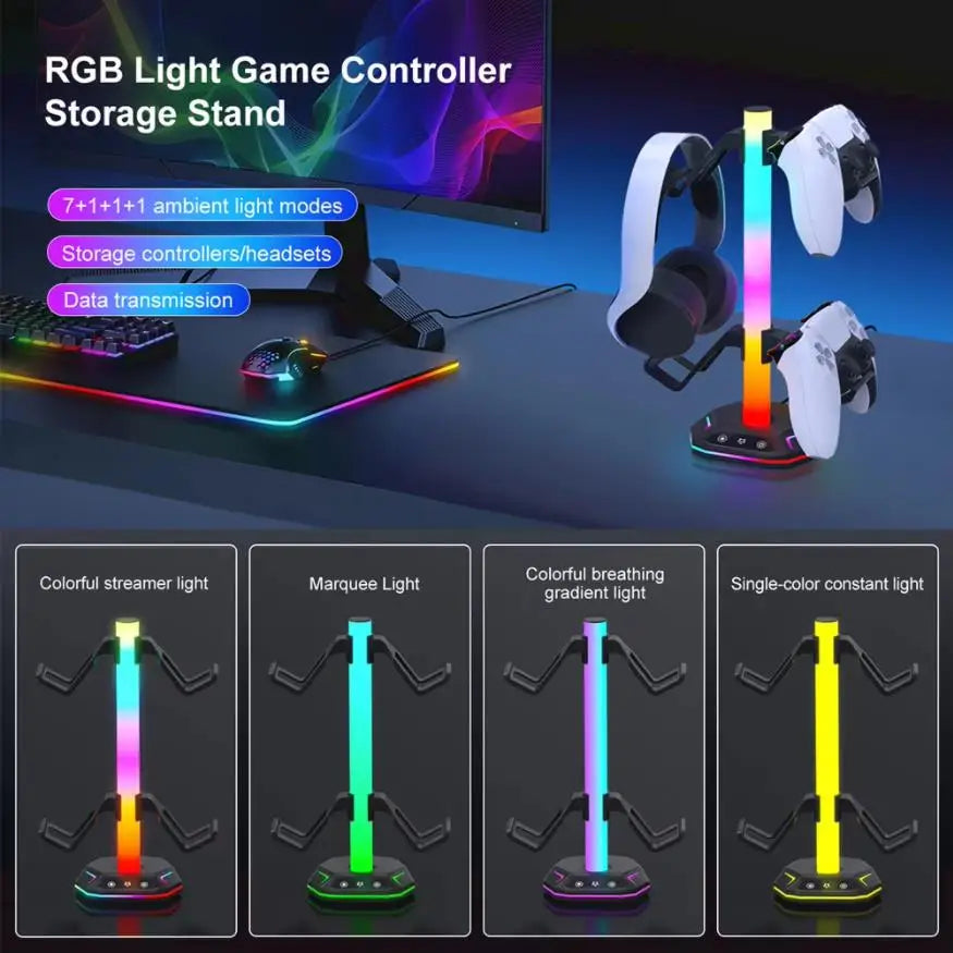 Lampe RGB Réactive à la Musique avec Support Casque / Manette – Déco Gaming