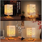 Lampe de Bureau Style Japonais – 3 Modèles, Lumière Chaude, Bois et Tissu