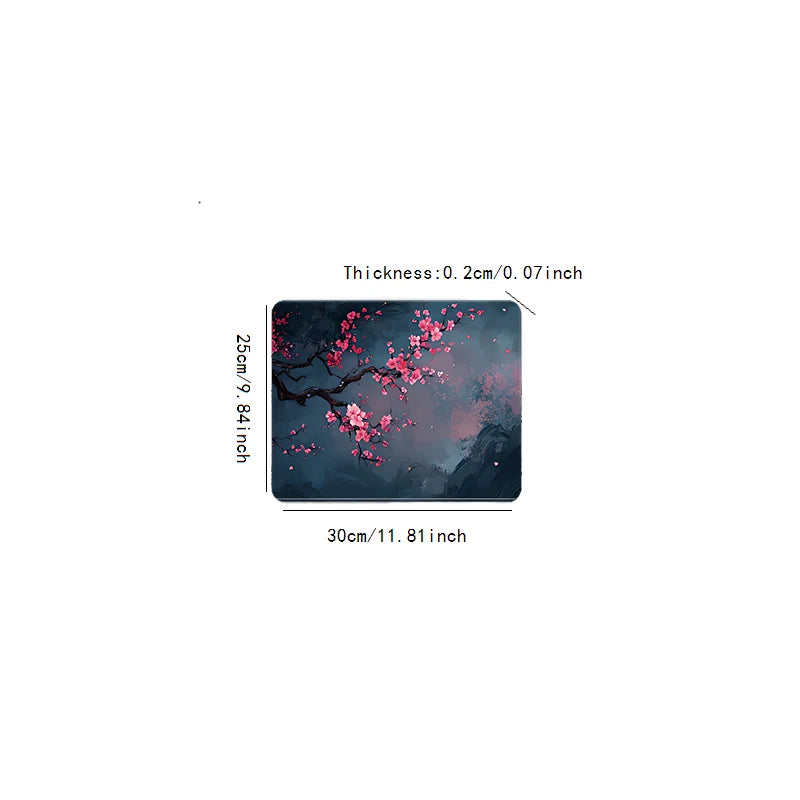 Tapis de Souris Fleurs de Cerisiers – Format S / L / XL, Style Japonais