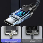 Câble Charge Rapide 120W avec Affichage Numérique – USB-C / USB-A, 1m ou 2m