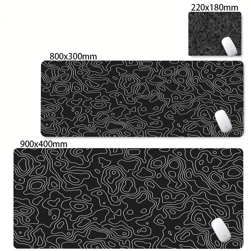 Tapis de Souris XL / XXL – Design Abstrait, Bords Surpiqués, 2mm ou 3mm