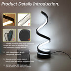 Lampe de Bureau Design Spirale – Lumière Chaude, Alimentation USB, Déco Moderne