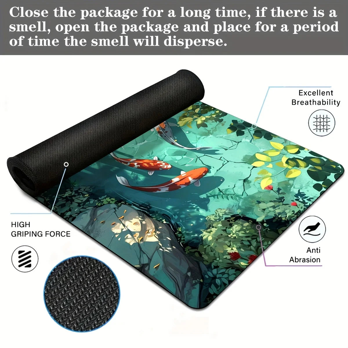 Tapis de Souris Carpe Koï – Format 400x800 / 400x900, Style Japonais, 2mm ou 3mm