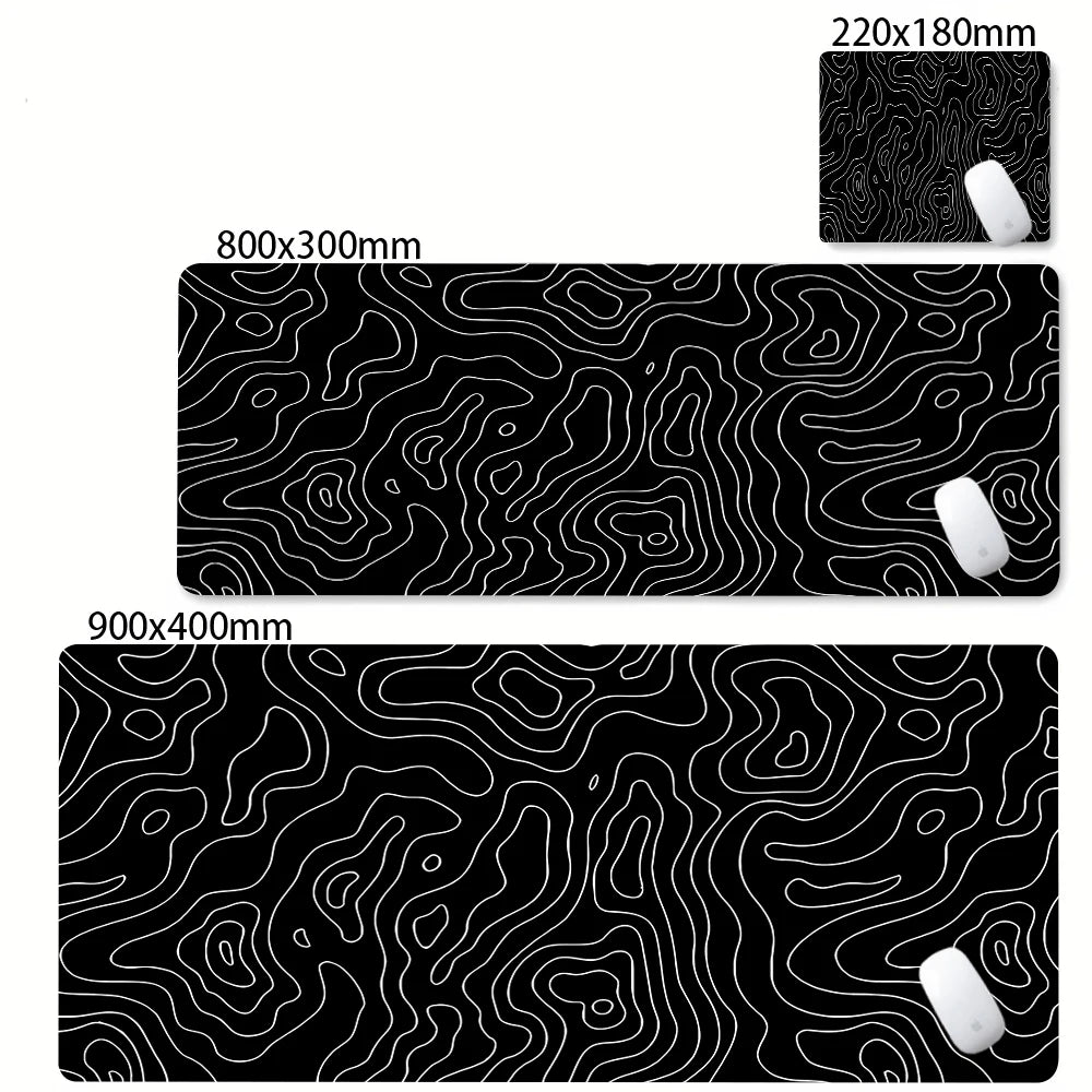 Tapis de Souris XL / XXL – Design Abstrait, Bords Surpiqués, 2mm ou 3mm