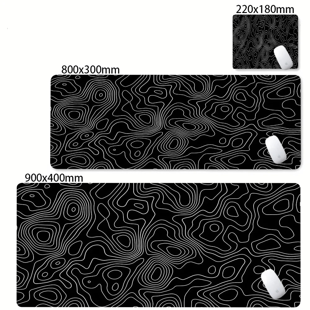 Tapis de Souris XL / XXL – Design Abstrait, Bords Surpiqués, 2mm ou 3mm