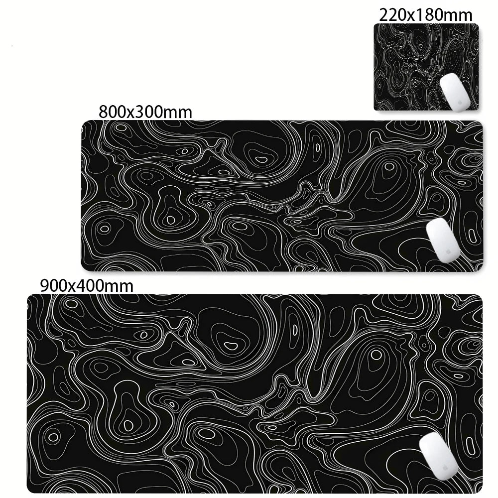 Tapis de Souris XL / XXL – Design Abstrait, Bords Surpiqués, 2mm ou 3mm