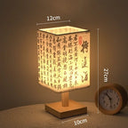 Lampe de Bureau Style Japonais – 3 Modèles, Lumière Chaude, Bois et Tissu