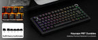 Clavier Mécanique 75% AULA F75 AZERTY – Sans Fil Bluetooth / 2.4G / USB-C