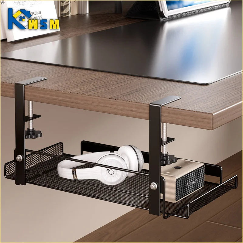 Support Câbles Sous Bureau Sans Perçage – Métal, Format S / L, Noir ou Blanc