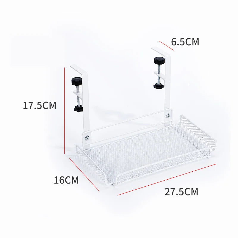 Support Câbles Sous Bureau Sans Perçage – Métal, Format S / L, Noir ou Blanc