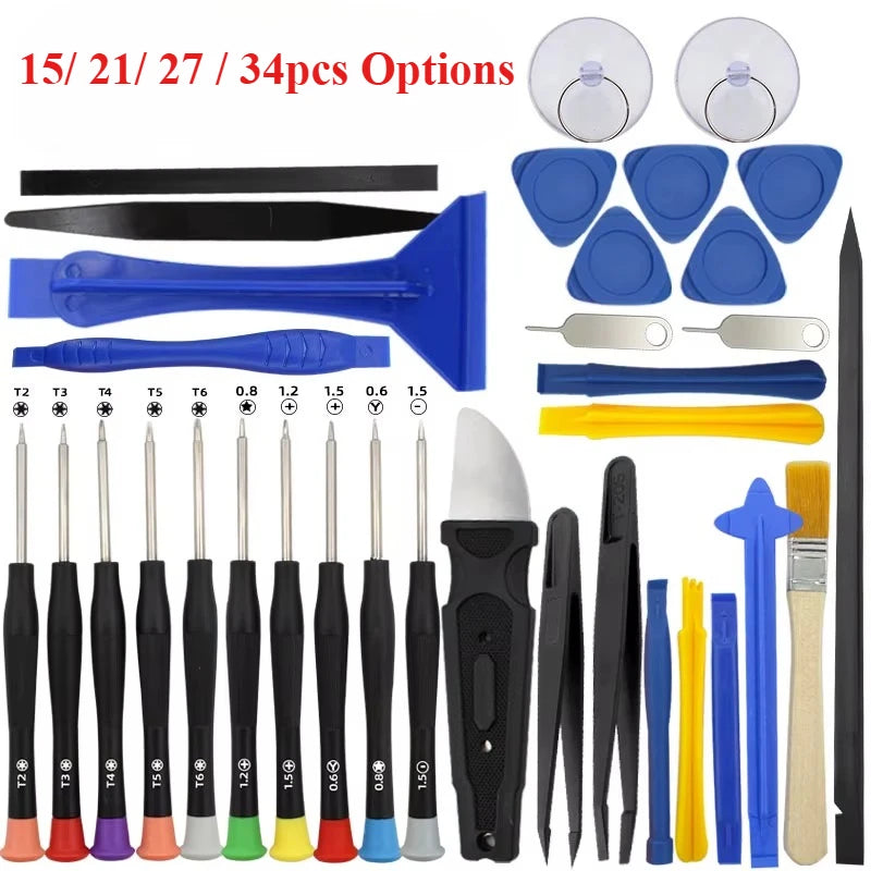 Kit Outils de Réparation Électronique – 15 / 27 / 34 Pièces, Smartphone et Console