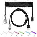 Câble Torsadé USB-C pour Clavier Mécanique – Connecteur Aéronautique, 5 Coloris