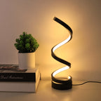 Lampe de Bureau Design Spirale – Lumière Chaude, Alimentation USB, Déco Moderne