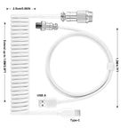 Câble Torsadé USB-C pour Clavier Mécanique – Connecteur Aéronautique, 5 Coloris