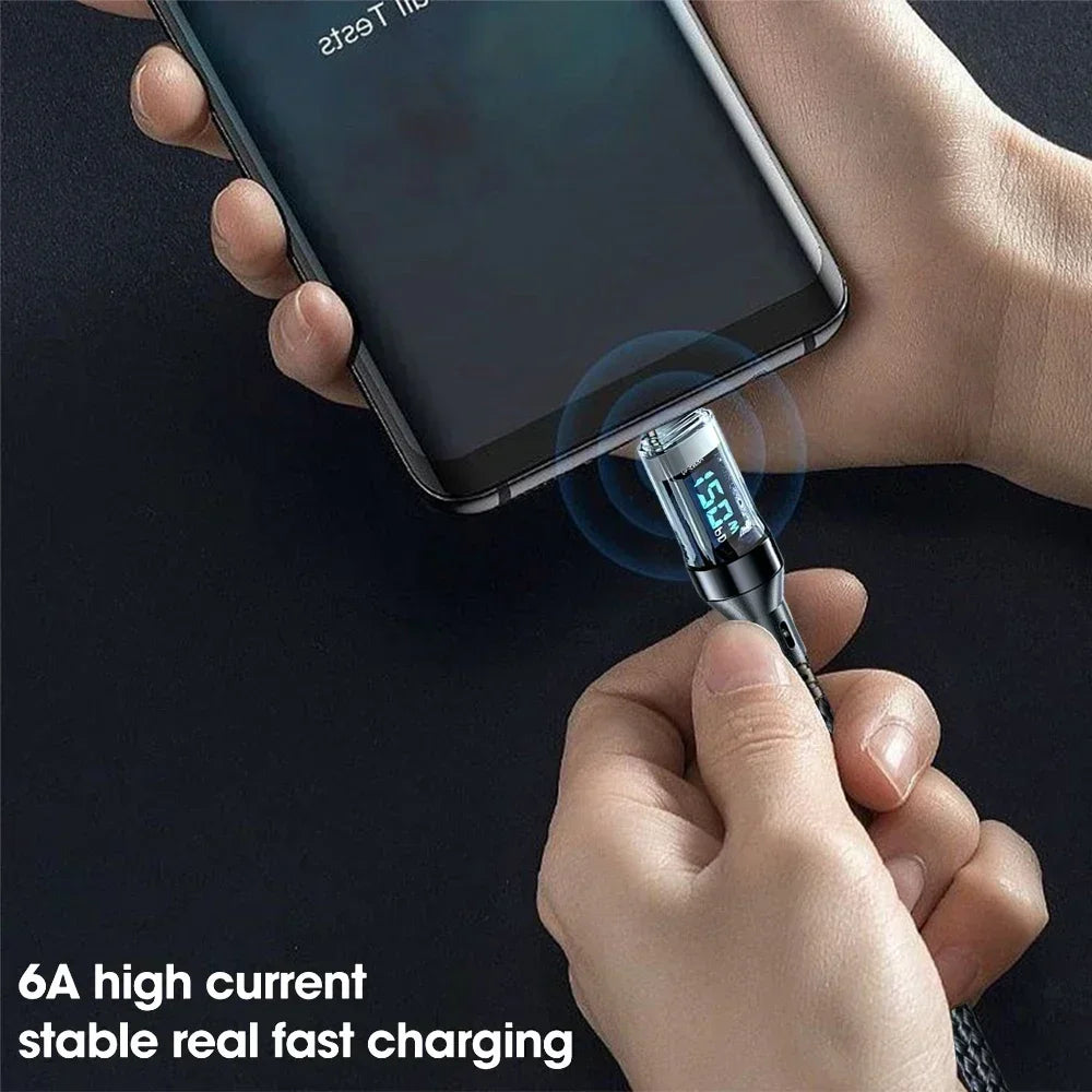 Câble Charge Rapide 120W avec Affichage Numérique – USB-C / USB-A, 1m ou 2m
