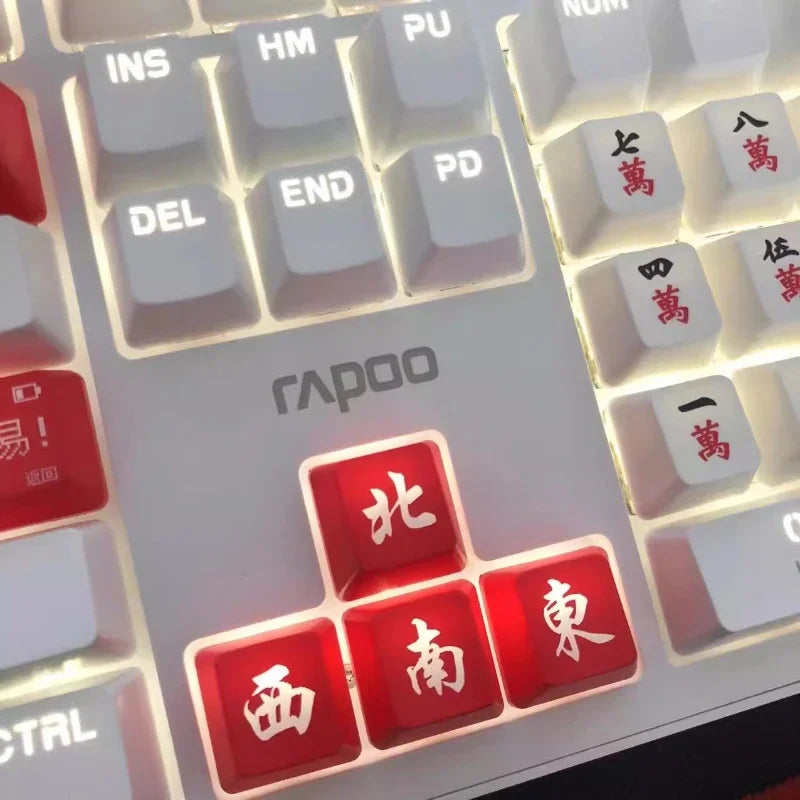 Keycaps Style Écriture Chinoise Mahjong – 2 Coloris, Clavier Mécanique