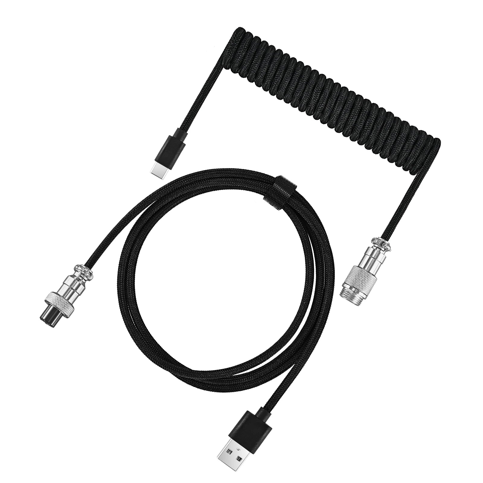 Câble Torsadé USB-C pour Clavier Mécanique – Connecteur Aéronautique, 5 Coloris
