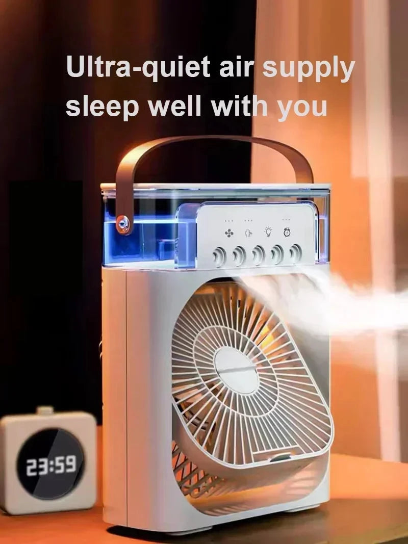 Ventilateur 3-en-1 Rafraîchisseur d'Air Portable avec Veilleuse LED