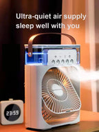Ventilateur 3-en-1 Rafraîchisseur d'Air Portable avec Veilleuse LED