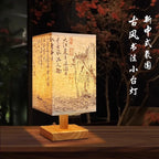 Lampe de Bureau Style Japonais – 3 Modèles, Lumière Chaude, Bois et Tissu
