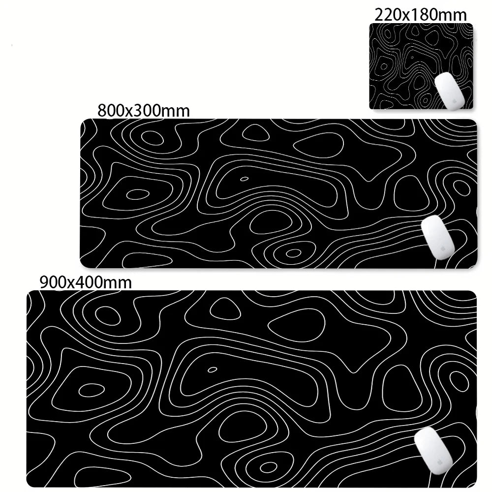 Tapis de Souris XL / XXL – Design Abstrait, Bords Surpiqués, 2mm ou 3mm