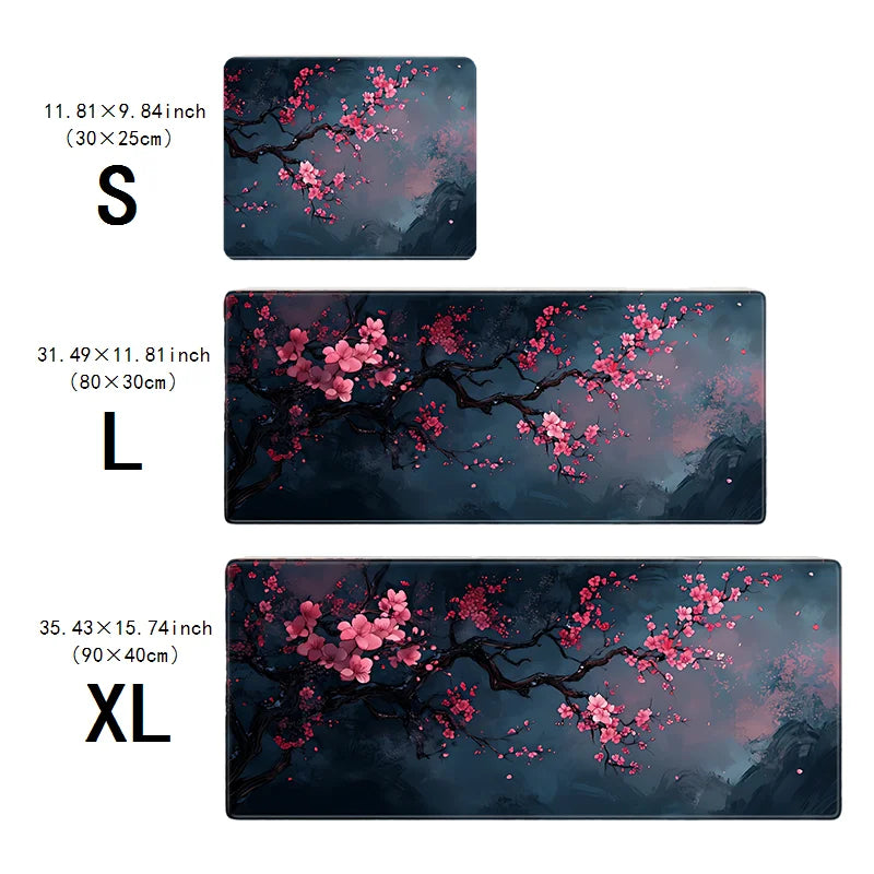 Tapis de Souris Fleurs de Cerisiers – Format S / L / XL, Style Japonais