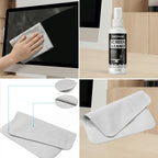 Kit Nettoyage Écran Spray + Microfibre – Compatible PC, Téléphone, TV, Tablette