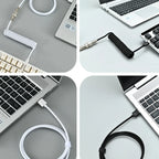 Câble Torsadé USB-C pour Clavier Mécanique – Connecteur Aéronautique, 5 Coloris