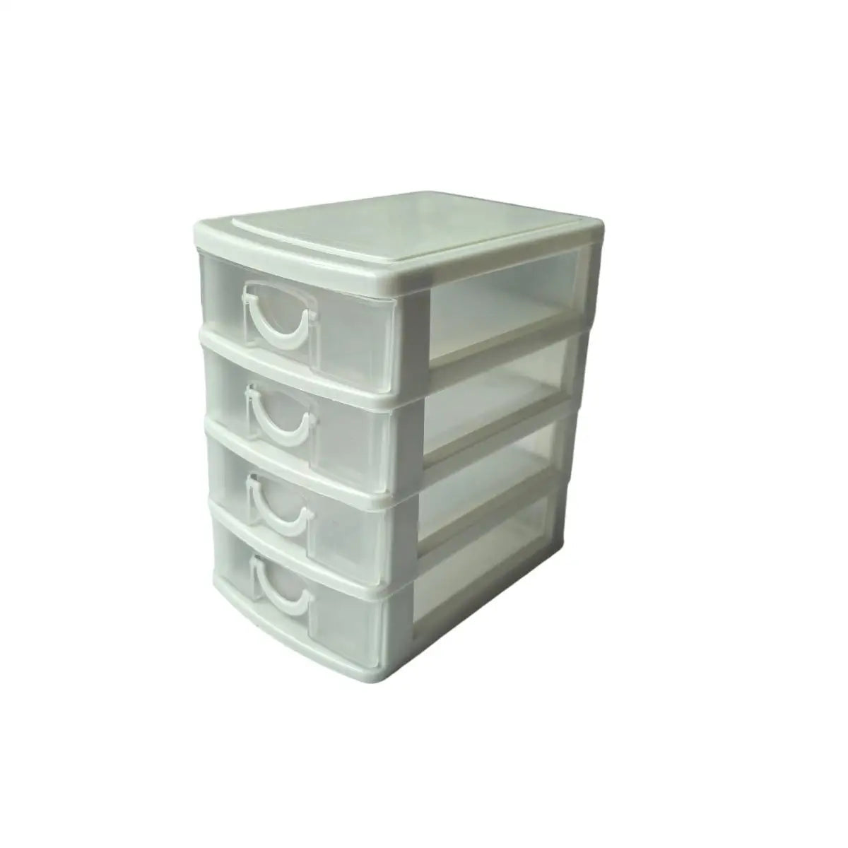 Boîte de Rangement à Tiroirs Transparente – Simple ou Double, Blanc / Noir