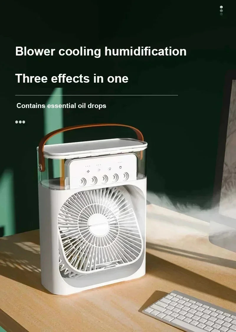 Ventilateur 3-en-1 Rafraîchisseur d'Air Portable avec Veilleuse LED