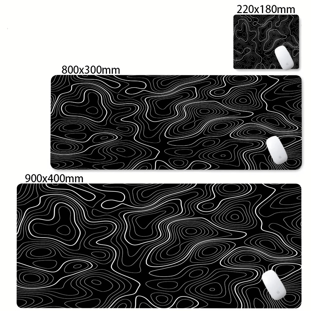 Tapis de Souris XL / XXL – Design Abstrait, Bords Surpiqués, 2mm ou 3mm